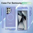 thumbnail image 2 of Allytech Translucent Case for Samsung Galaxy S24 Ultra, [Fit for MagSafe] [Camera Kickstand] Shockproof Ultra Thin Anti-Fingerprint Scratch-Resistant Back Cover Support Wireless Charging - Lightpurple, 2 of 8