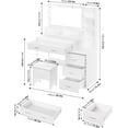 thumbnail image 2 of TROPOW Vanity Desk,Makeup Vanity,with Mirror and Lights,Makeup Vanity Desk with Mirror and Lights, Vanity Set with 3 Adjustable Lighting Colors, Dressing Table with 4 Large Drawers, 2 of 7