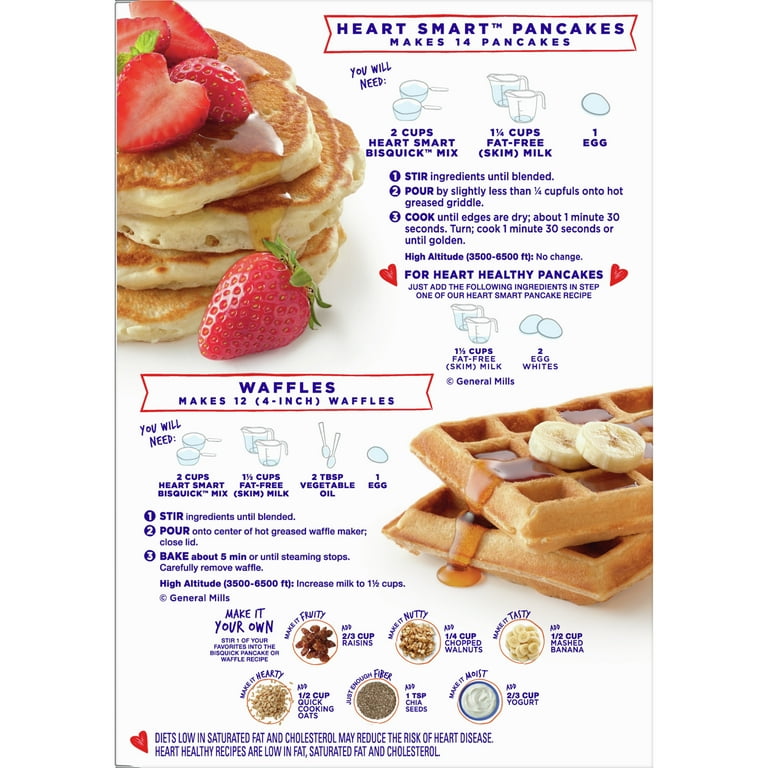 Betty Crocker Heart Smart Bisquick Pancake and Baking Mix Low fat Cholesterol free 40 oz