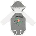 thumbnail image 3 of Inktastic I Love Soccer-Dinosaur in Orange Boys or Girls Long Sleeve Baby Bodysuit, 3 of 5