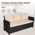 thumbnail image 5 of SUNTONE Patio Conversation Set - 3 Piece Patio Sectional Sofa Set, Coffee Table, Black/Beige, 5 of 12