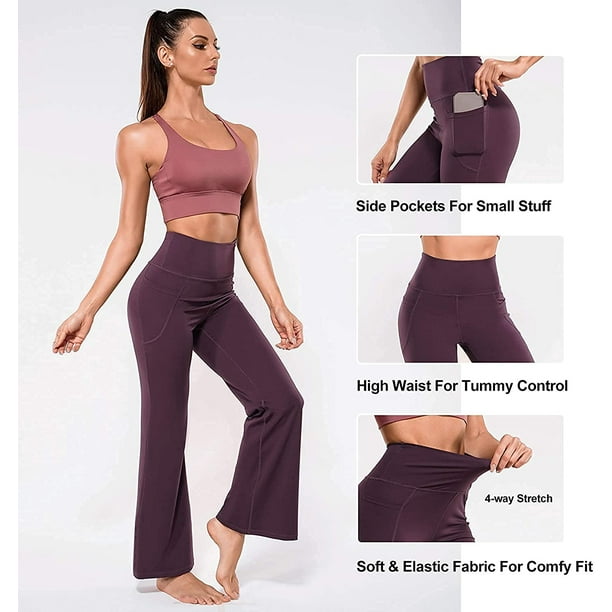 Bootcut Yoga Pants for Women Flared Leggings with Pocket Bootleg
