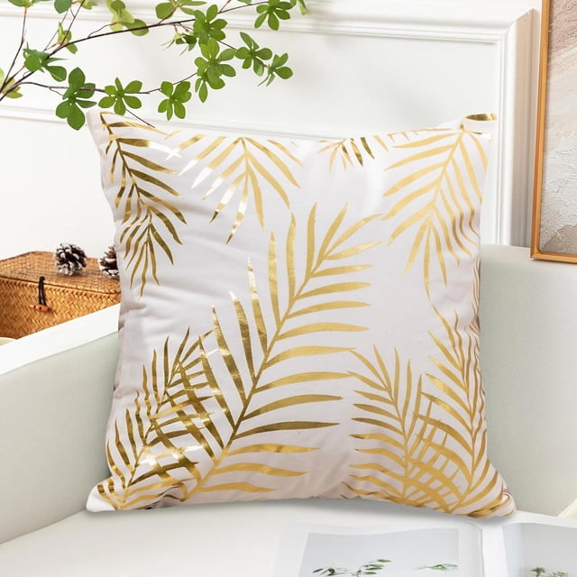 EGNMCR Pillow Case European-Style Gold-Embossed Cushion Covers Affordable Luxurious Sofa Cushion Covers Polyester Bedside Cushion Covers Polyester Pillowcase