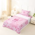 thumbnail image 5 of Erosebridal Girls Pink Bowtie Twin Sheet Sets For Kids,3D Cartoon Letter R Monogram Bedding 3 Pieces, 5 of 6