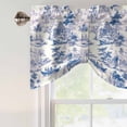 thumbnail image 4 of Blue Garden Vintage Tie Up Valance Curtains for Windows, Kitchen Curtains Window Treatments, Modern Art Building Boat Tree Short Window Shades Valances for Bedroom Bathroom Cafe 42"x12", 4 of 8