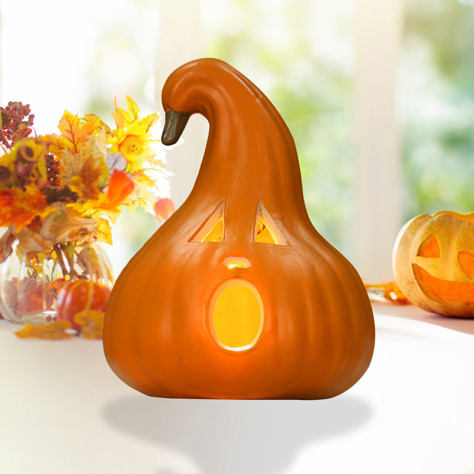 ​​BINGLI Jack O'Lantern Pumpkin Decor​​, 12 Inch Shatterproof Waterproof, Safe for Indoor Outdoor Halloween Party Favors Decoration Displays