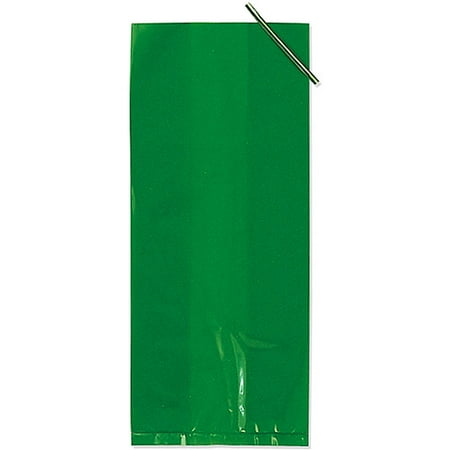 Paper Art 20-Pack Cellophane Treat Bags, Green