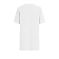 thumbnail image 7 of APEXFWDT Women's Cotton Linen Loose Dress Summer Crew Neck Short Sleeve Dress with Pockets, Knee Length Casual Dress,S,White, 7 of 7