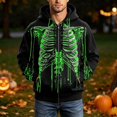 thumbnail image 5 of XDZJLR Mens Halloween Zip Up Hoodie Skeleton Graphic Casual Long Sleeve Jacket Fall Winter Hooded Sweatshirt, 5 of 6