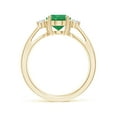 thumbnail image 2 of ANGARA Natural Tapered Shank 1.5 ct Emerald Solitaire Ring with Diamond Accents in 14K Yellow Gold for Women (Size-9x7mm) | May Birthstone, Anniversary, Jewelry Gift for Women | Natural Emerald Ring, 2 of 9