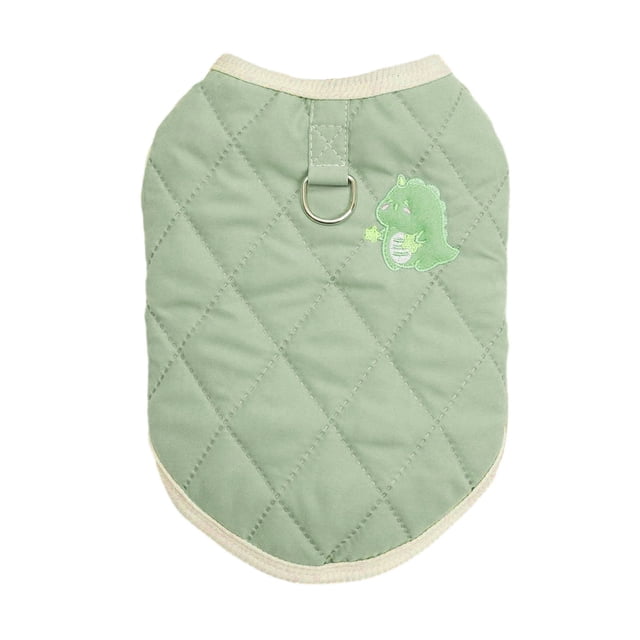 CSChome Pet Cotton Clothes with Traction Rope Cozy Korean Style Pet Clothes Traction Rope Button Closing Comfortable Pet Clothes