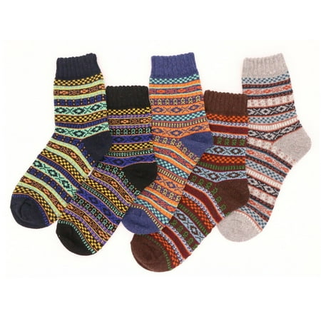

Women 5 Pairs Super Soft Winter Cotton Wool Cozy Fuzzy Slipper Socks 5-9