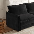 thumbnail image 5 of Modern Corduroy Fabric Loveseat Sofa for Living Room, 2-Seater with 2 Pillows, 5 of 11