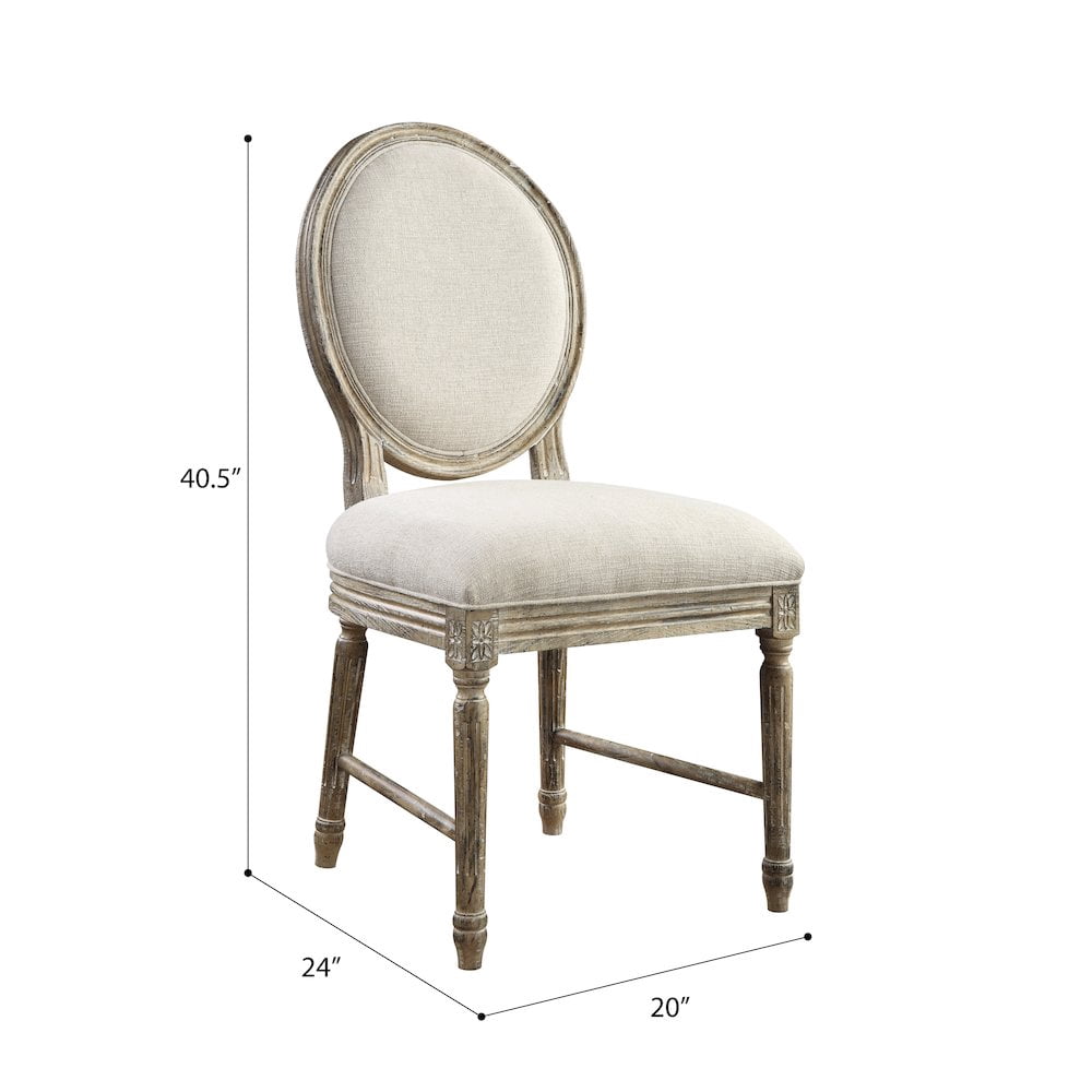 Wallace & Bay Ludin Sandstone Buff Upholstered Dining Chairs, Set of 2