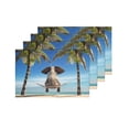 thumbnail image 4 of MKHERT Funny Elephant On Tropical Beach with Palm Tree Placemats Table Mats for Dining Room Kitchen Table Decoration 12x18 inch,Set of 4, 4 of 4