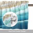 thumbnail image 6 of Teal Blue Beige Beach Valance Curtain for Windows Abstract Gradient Sandy Ocean Waves Rod Pocket Curtain Valances Short Window Treatments Panels for Kitchen Bathroom Laundry Basement 56 x 16 Inch, 6 of 9