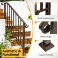 thumbnail image 5 of Tcbosik Handrails for Outdoor Steps, 3 Step Stair Hand Rail, Metal Railing with Installation Kit for Seniors, Copper, 5 of 8