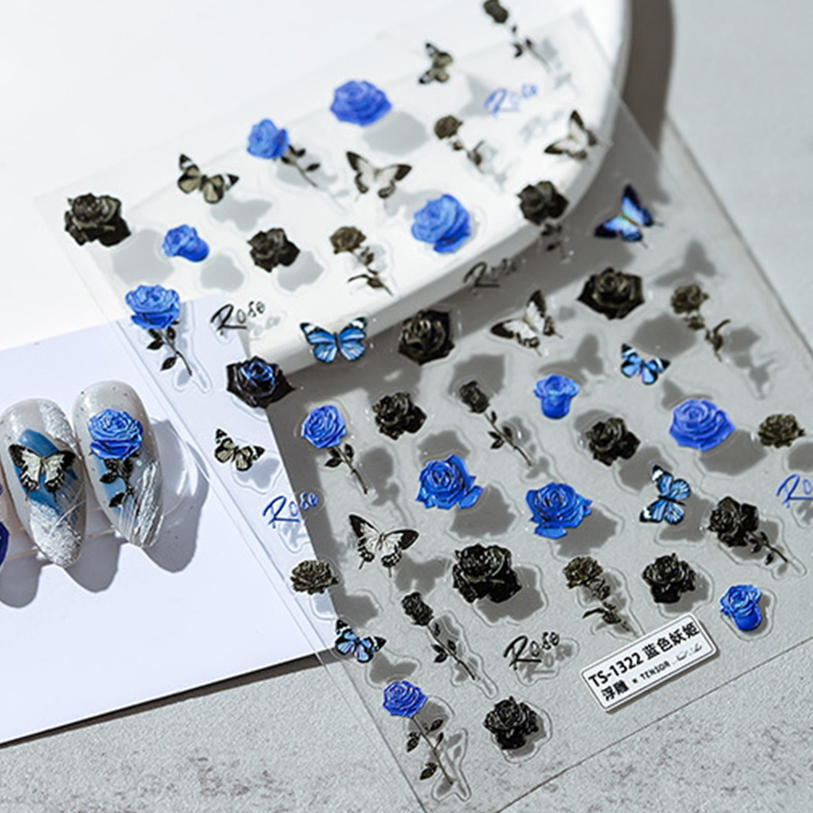 3D Nail Stickers Flower Butterfly Pattern DIY Nail Art Accessories