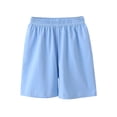 thumbnail image 4 of Girls Active Shorts Elastic Waistband Plain Shorts (Blue 7-8Years), 4 of 9