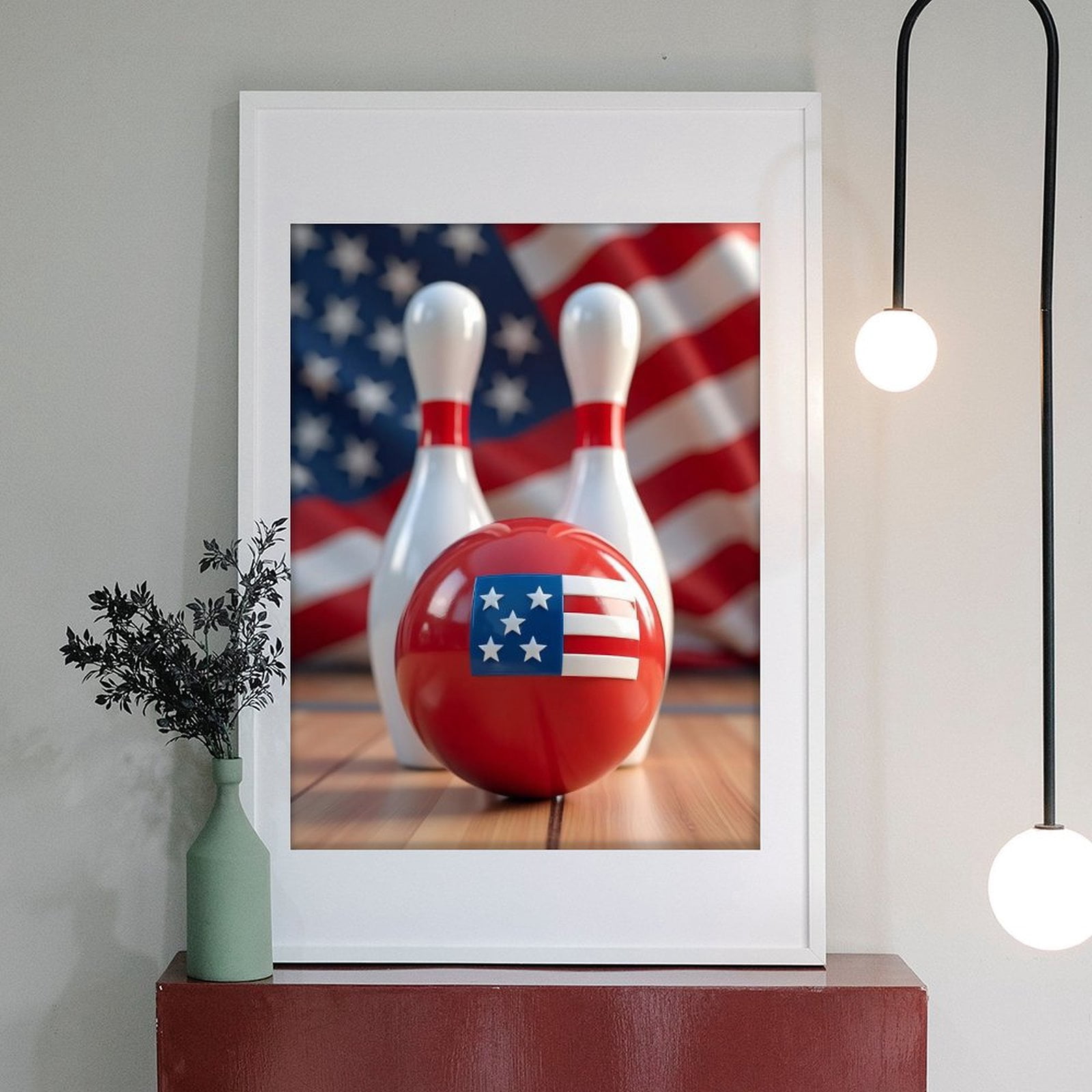 Diamond Art Kits for Adults - Modern Bowling Print No.12 5D Frameless Dimond Painting Kit for Adults Beginner, Round Diamond Kits for Home Wall Decor, Gift for Women