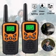 thumbnail image 5 of Walkie Talkies, Long Range Walkie Talkies for Adults with 22 FRS Channels, Family Walkie Talkie with LED Flashlight VOX LCD Display for Hiking Camping Trip (Orange 2 Pack), 5 of 25