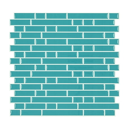 Mainstays Blue Interlocking Peel & Stick Mosaic Wall Tile (2.84 Sqft / pack)