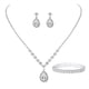 thumbnail image 1 of Nvzi Conjunto de joyería nupcial, collar de cristal, pulsera, pendientes, conjunto para novia, dama de honor, fiesta de graduación, conjunto de joyería, accesorios, B08, 1 of 4