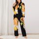 thumbnail image 2 of Balery Sunflower Gnomes 5 Conjunto de Pijama con Estampado para Mujer, Conjunto de Dos Piezas con Manga Larga, Ropa de Dormir Suave con Bolsillos, Pijamas Cómodos-Small, 2 of 7