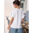 thumbnail image 5 of Womens Short Sleeve Tops White S, 5 of 6
