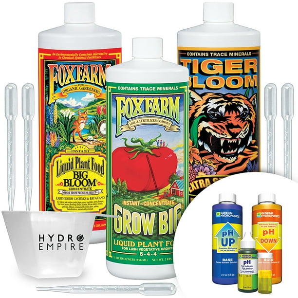 Fox Farm Big Bloom, Grow Big, Tiger Bloom Trio Quart and GH pH Control
