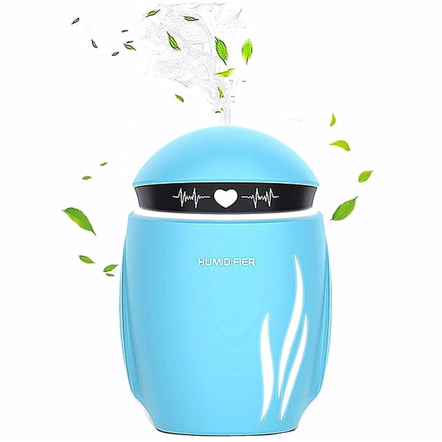 Robot Humidifier Multifunctional,with Night Light and Fan Colorful,cool Mini Humidifier Two Kinds of Fog Mode Super Quiet Waterless Automatic Closing,for Office Bedroom Car Personal Humidifier