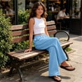 thumbnail image 5 of DJDLJWCJ Teen Girls Fleece Lined Sweatpants 5-15 Thickened Winter Warm Wide Leg Athletic Pants Elastic Waist Side Pocket Casual Pants Blue Size 9, 5 of 9