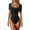 Black, variant on Hfnxid Women's 2Bodysuits Ribbed One Piece Square Neck Short Sleeve Bodysuits
