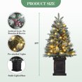 thumbnail image 2 of 3ft Pre-Lit Artificial Christmas Tree, 78 Warm White LED Lights, Battery Powered with Timer, Includes Brown Base, Festive Holiday Decoration for Home, 2 of 13