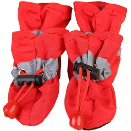 Dog Shoes Pet Boots Breathable Dog Shoes for Small Doggy Drawstring Durable Pet Paw Protector for Hot Pavement Red No. 5