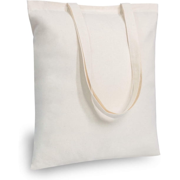 TOPDesign Paquete de 5 bolsas económicas de algodón de 16.0 x 15.0 in, color negro, ligeras, medianas, reutilizables, para compras de comestibles, adecuadas para bricolaje, publicidad, promoción, rega
