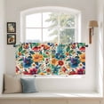 thumbnail image 3 of Vintage Botanical Tier Curtains, Spring Floral Summer Vintage Light Filtering Kitchen Curtains, 2Pcs Rod Pocket Half Window Treatments Panels for Sink Cafe Cabinet Camper 27.5x36 Inches, 3 of 9