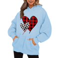 thumbnail image 1 of WEAIXIMIUNG Chandail en Molleton pour Femmes Zip Sans Capuche Col Rond Poche Imprimé Cœur Saint-Valentin Manches Longues, 1 of 3