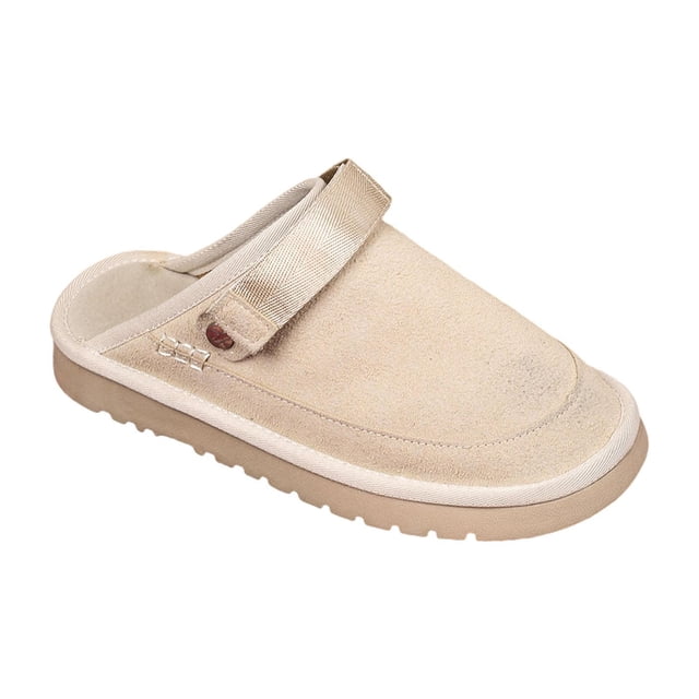TISHITA Suede Clogs Adjustable Strap Adults Slip on Footbed Work Shoes House Sandals 40