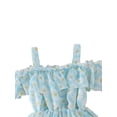 thumbnail image 2 of Xingqing 8 Colors Summer Princess Kids Girls Dress Flowers Printed Short Sleeve Off Shoulder Ruffles A-Line Chiffon Dress, 2 of 5