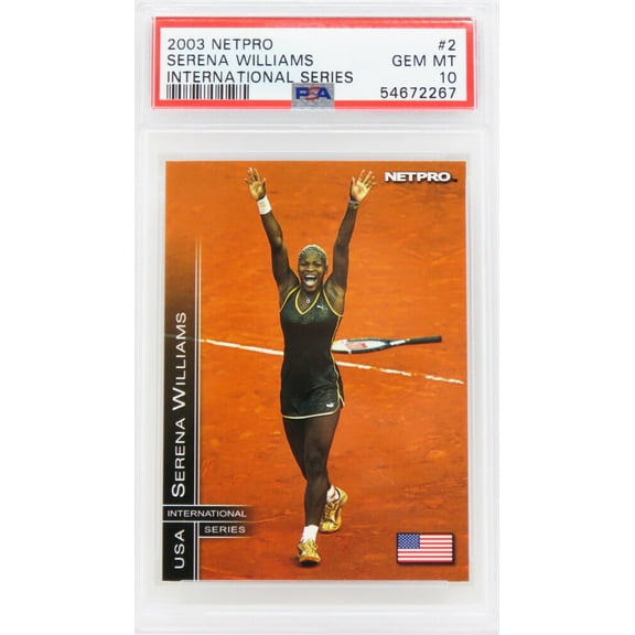 Serena Williams 2003 NetPro International Series Tennis RC Rookie Trading Card #2 - PSA 10 GEM MINT