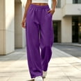 thumbnail image 4 of CaComMARK PI Wide Leg Sweatpants for Women High Waisted Baggy Pants Lightweight Straight Leg Casual Pants with Pockets Purple, 4 of 8