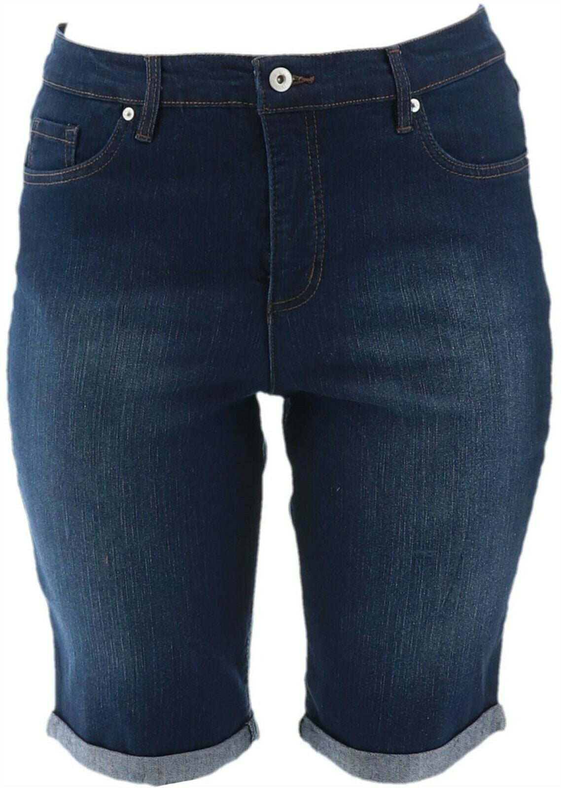 Denim & Co. - Denim& Co 5-Pocket Cuffed Bermuda Shorts Women's A354409 - Walmart.com - Walmart.com