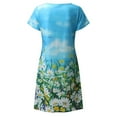 thumbnail image 6 of USSUMA Sundresses for Women Casual Summer Boho Flowy Knee Length Swing Floral Print Midi Womens Shirt Dresses Beach V Neck Sleeveless Plus Size Wedding Guest Sun Dress, 6 of 8