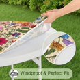 thumbnail image 5 of Pioneer Flower Floral Print Pattern Round Fitted Tablecloth with Elastic Edge,Dining Table Cover Waterproof,Outdoor Round Tablecloth for Camping,Dining,Indoor and Outdoor, 5 of 7