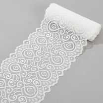 6 Yards Stretch Sewing Lace Trim Fabric 7.48Inch Wide Elastic Lace Ribbon White Lace Trim for Bridal Wedding Decorations Sewing DIY Making and DIY Crafts