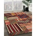 thumbnail image 3 of Ahgly Company Machine Washable Indoor Square Contemporary Saffron Red Area Rugs, 4' Square, 3 of 7