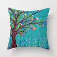 thumbnail image 3 of Tree Pattern Pillowcase Home Hotel Office Decorative Cotton Linen Pillow Cover Cushion Case, 3 of 7