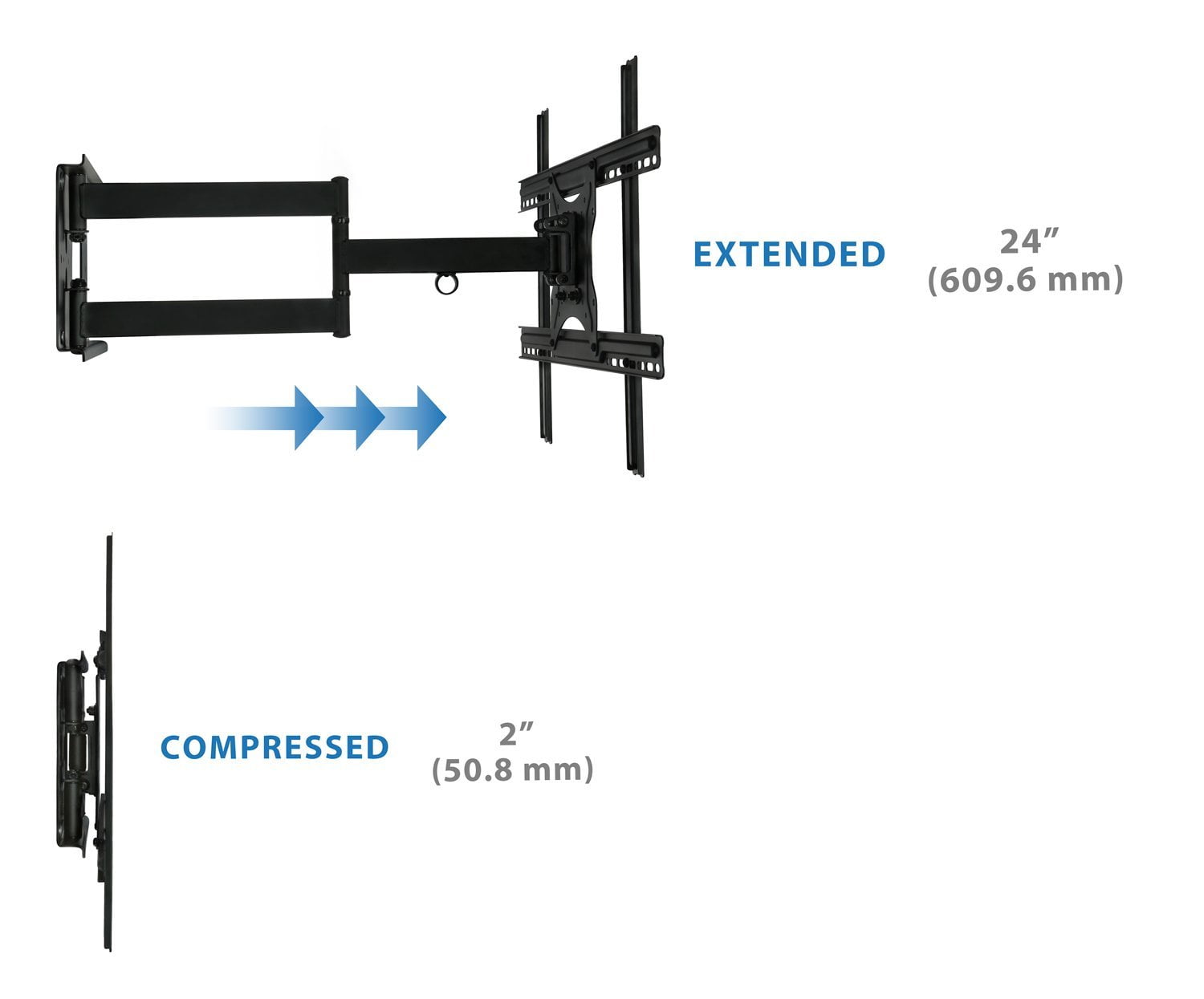 Mount-It! Full Motion Tilt Swivel TV Wall Mount, Fits 32"-70" TVs,  100 lbs. Capacity