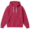 thumbnail image 4 of Telankuip Mens Waffle Quarter Zipper Hoodies Soft Cozy Solid Color Loose Hooded Sweatshirts Long Sleeve Drop Shoulder Oversized Drawstring Pullover Tops with Pockets Hot Pink XL, 4 of 5
